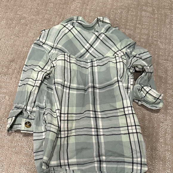 2t Outfit // blue green plaid tunic & leggings - Picture 6 of 10